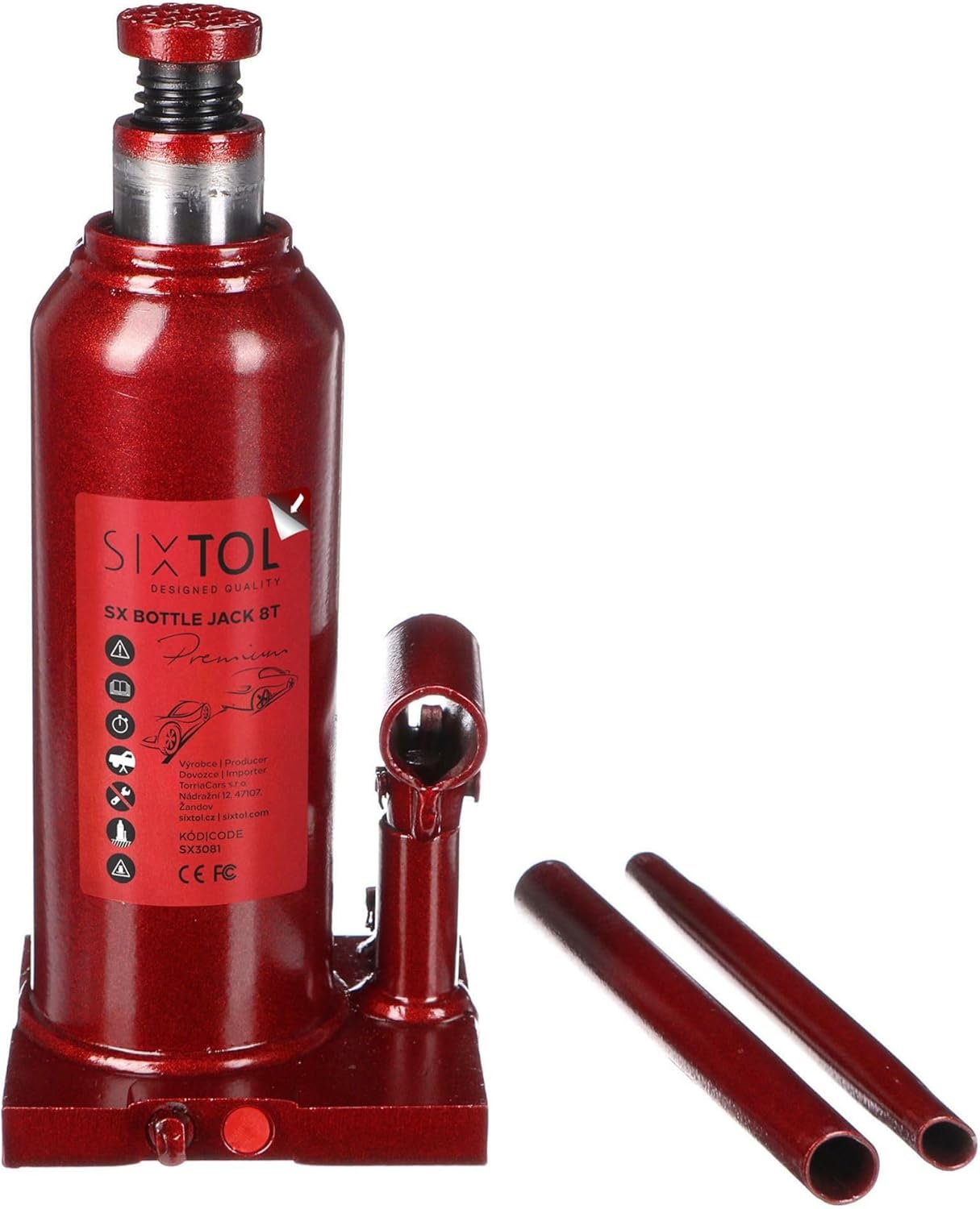 SIXTOL SX Bottle Jack Premium gato botella 8 toneladas 23 a 44,5 cm