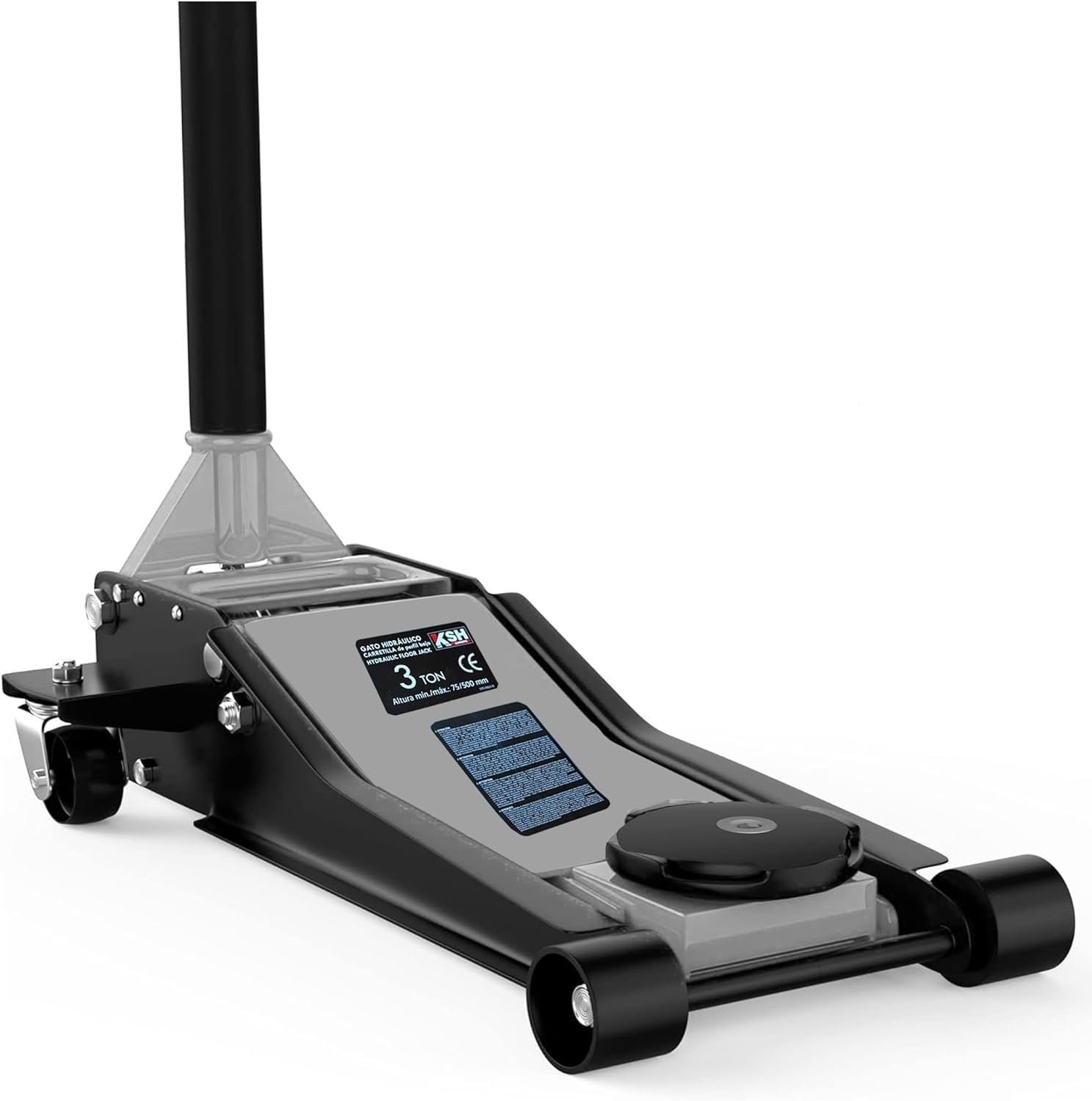 Gato carretilla genérico perfil bajo 3T 75–505 mm doble bomba doble velocidad