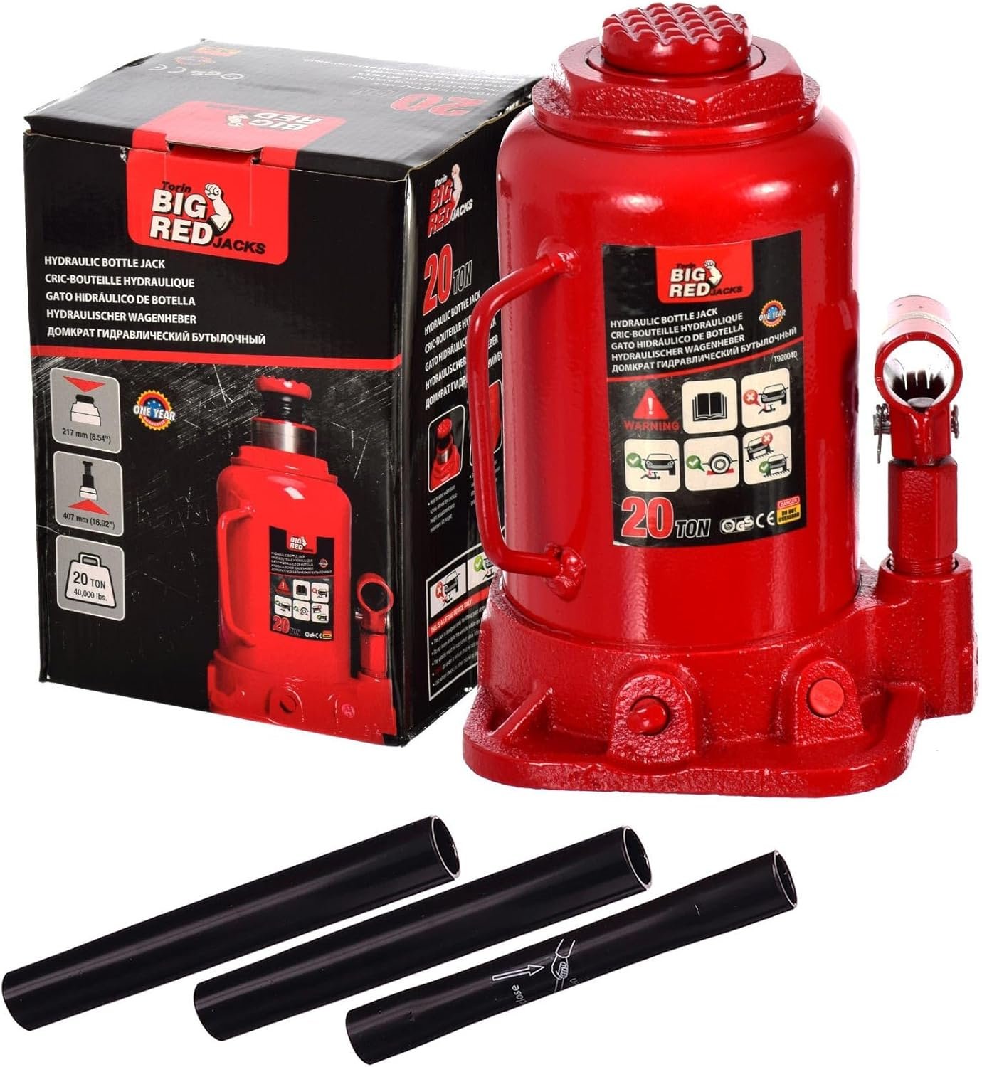 TC TECHNIC gato de botella 20 toneladas 217-407 mm