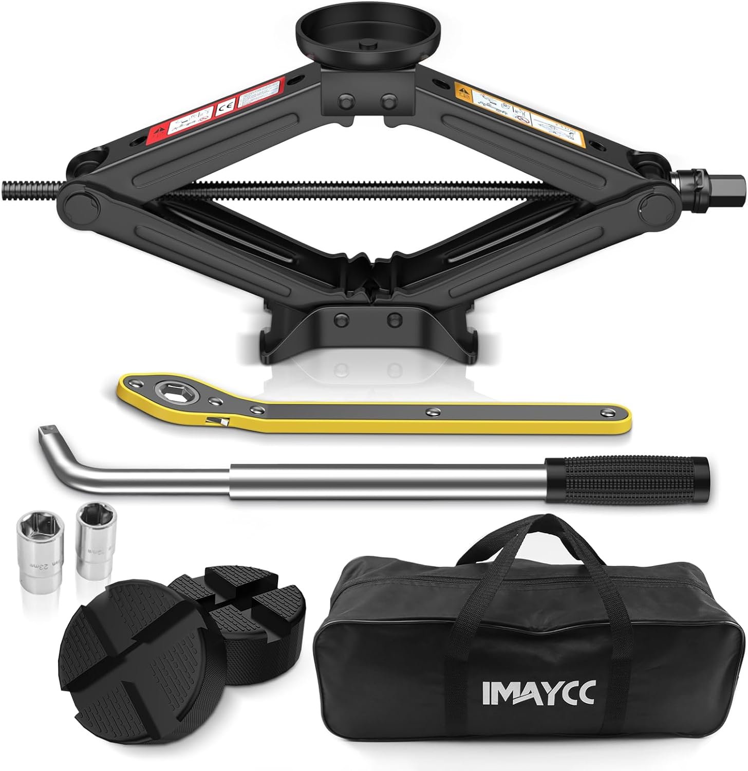 IMAYCC gato de tijera para auto 2,5 T (13–43 cm)