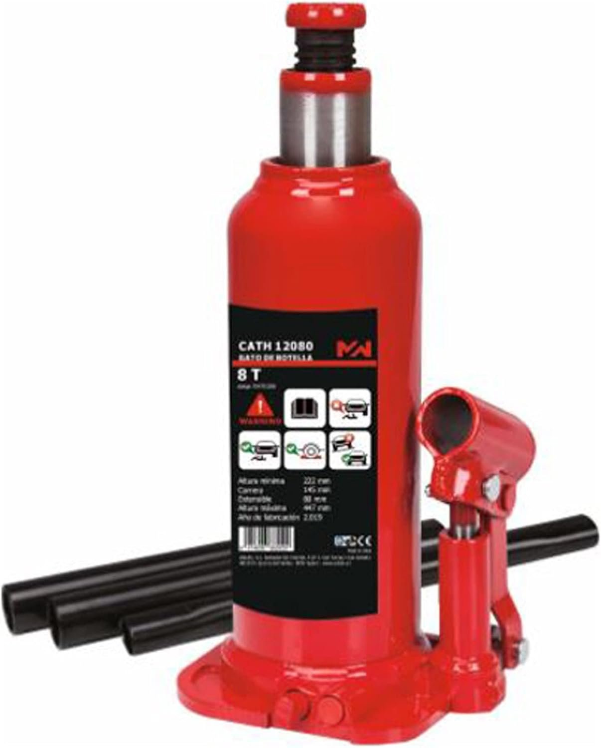 Metalworks CATH12080 botella 8 toneladas brazo oscilante