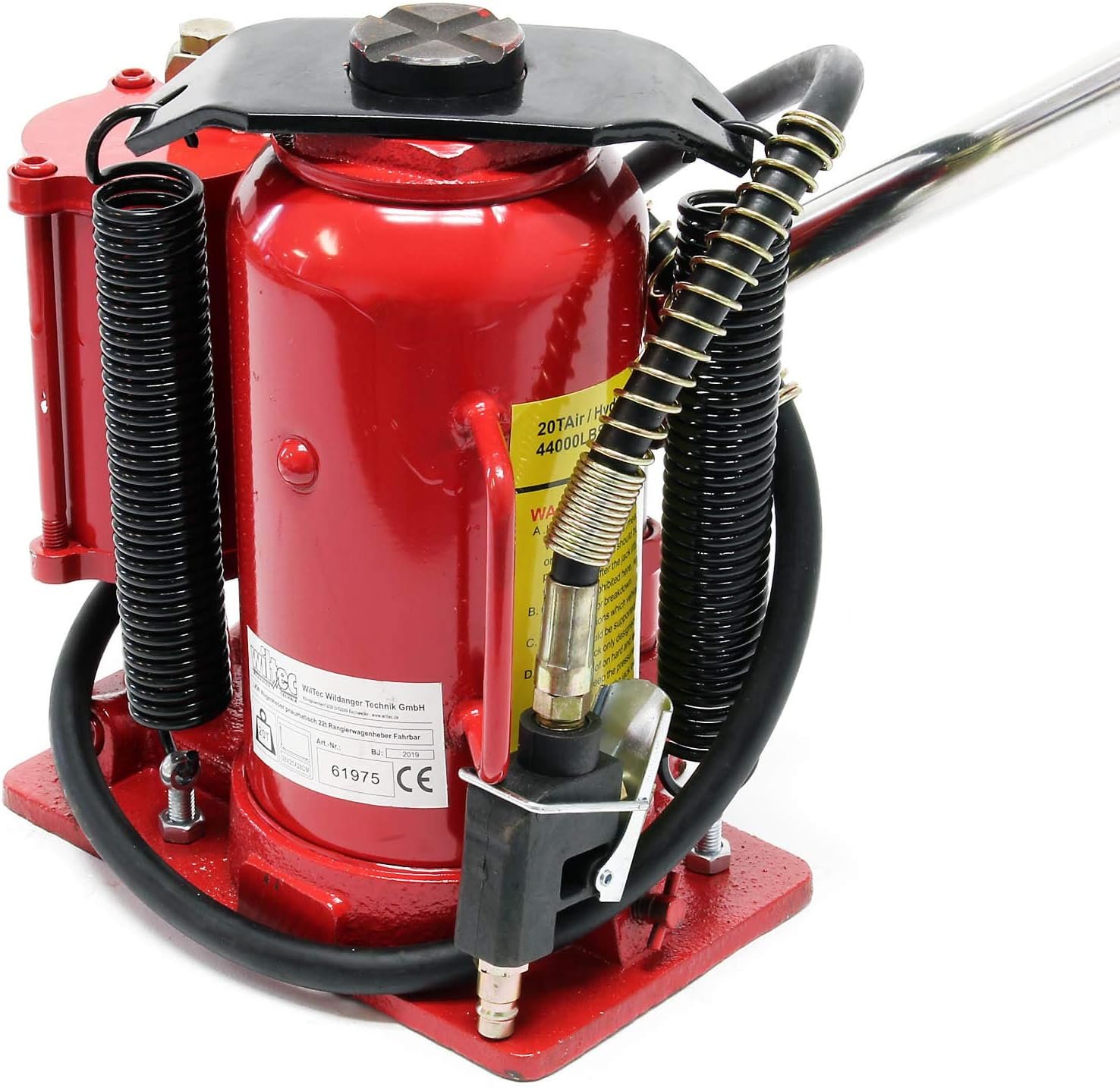 WilTec gato hidráulico de botella 20 toneladas neumático o manual