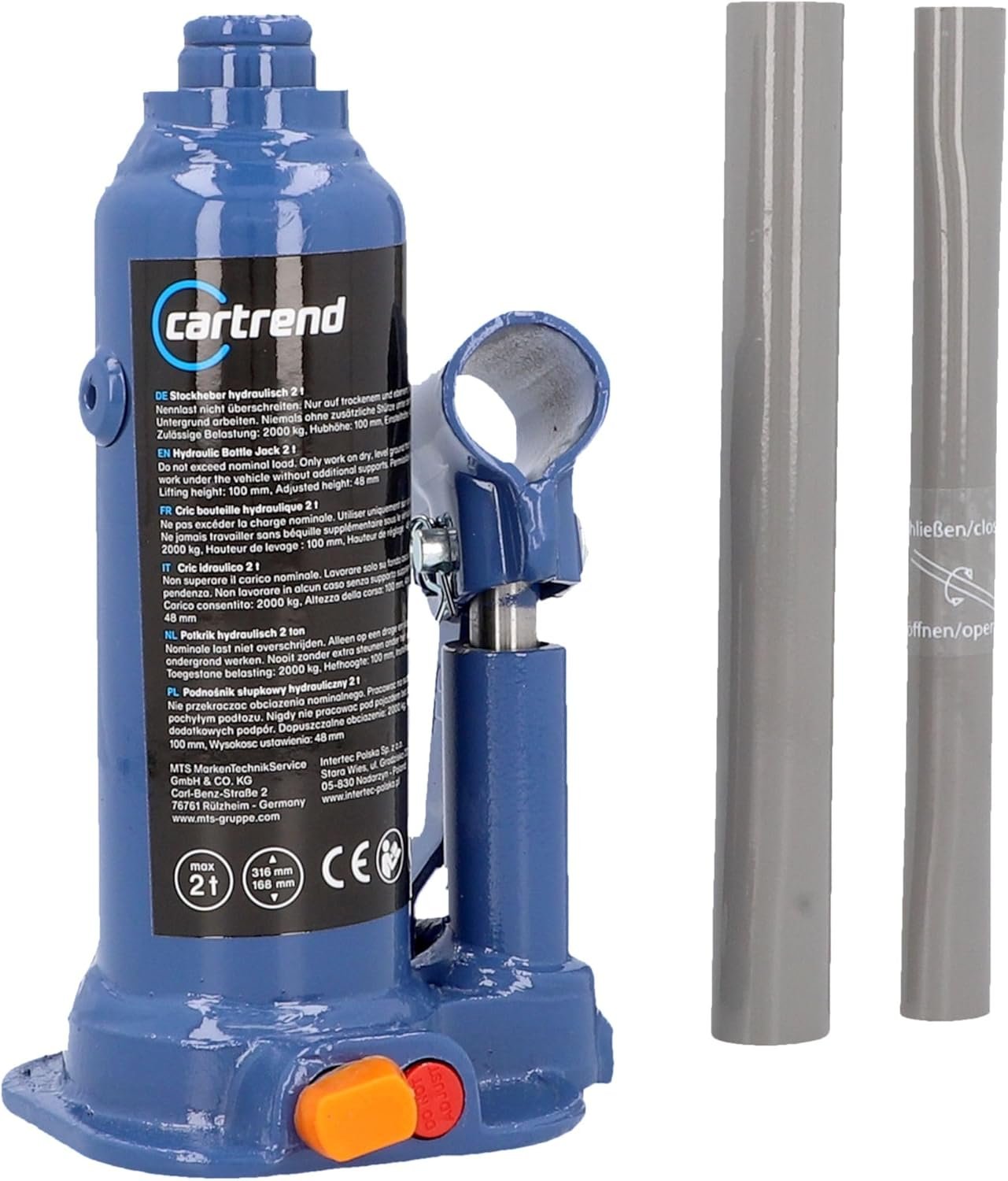 Cartrend 10005 Gato hidráulico hasta 2 toneladas