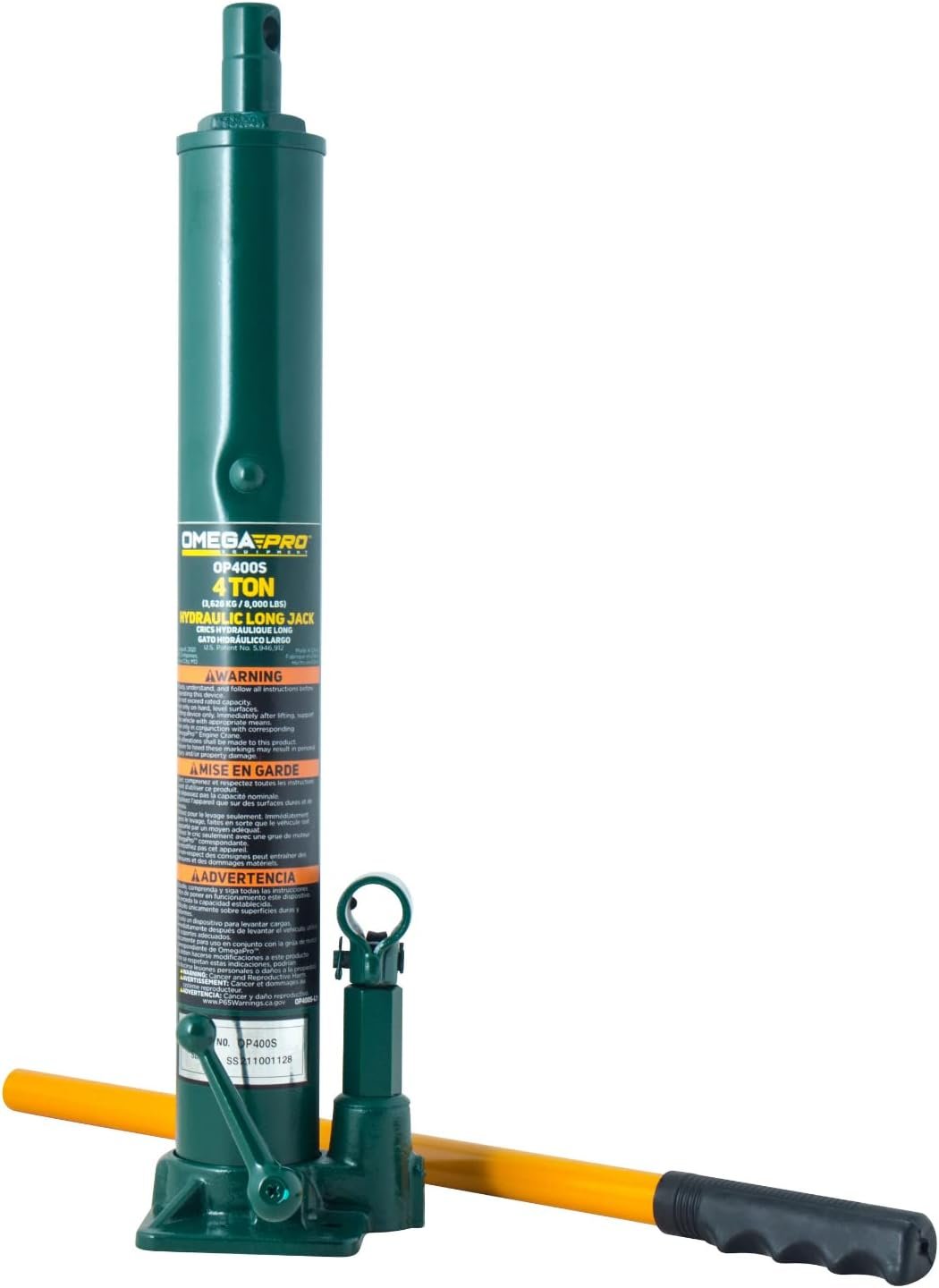 Gato hidráulico Omega Pro largo con ruedas 4 toneladas altura mínima 508 mm