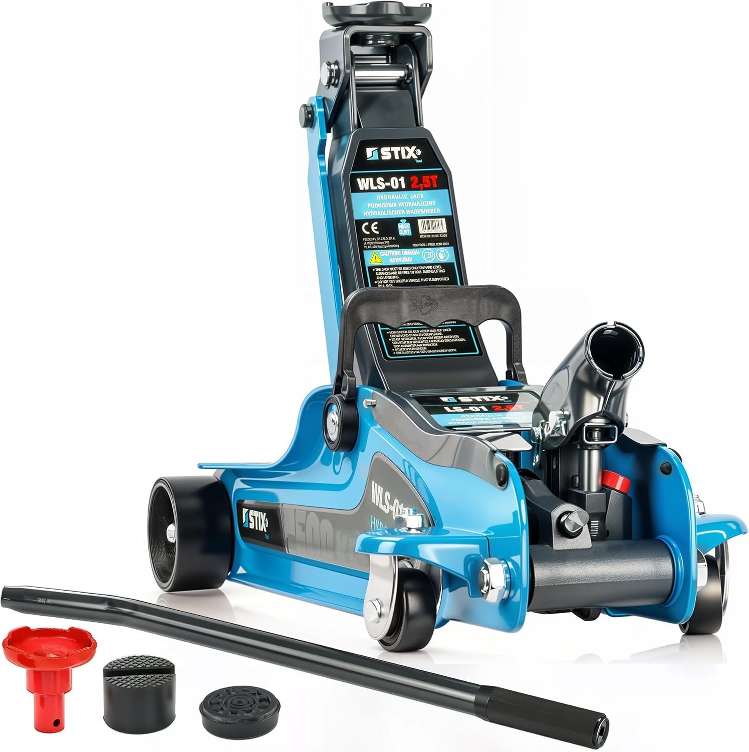 STIX Gato hidráulico LS-01 de carretilla 2,5T perfil bajo con adaptador SUV