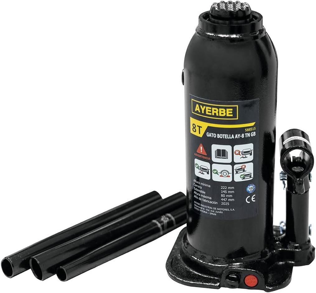 MAESTRO FERRETERO gato de botella 8 toneladas 22,2 a 44,7 cm