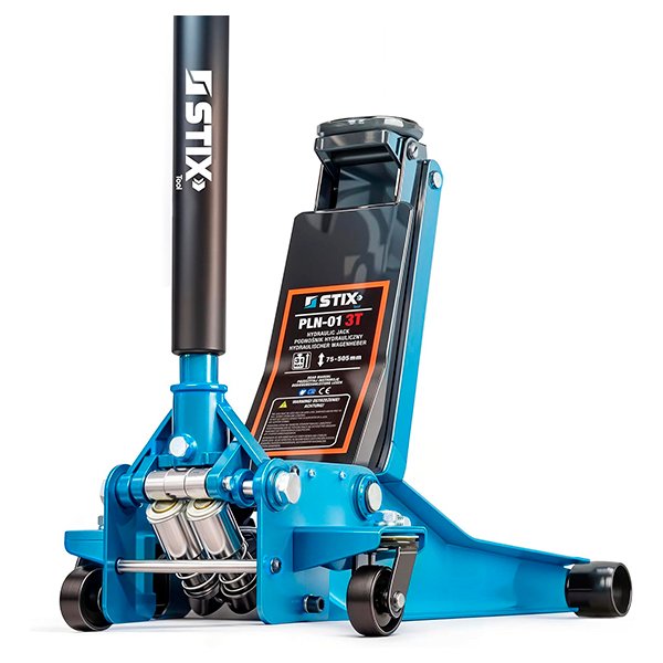 Gato hidráulico alto STIX 3T 75-505 mm doble bomba robusto