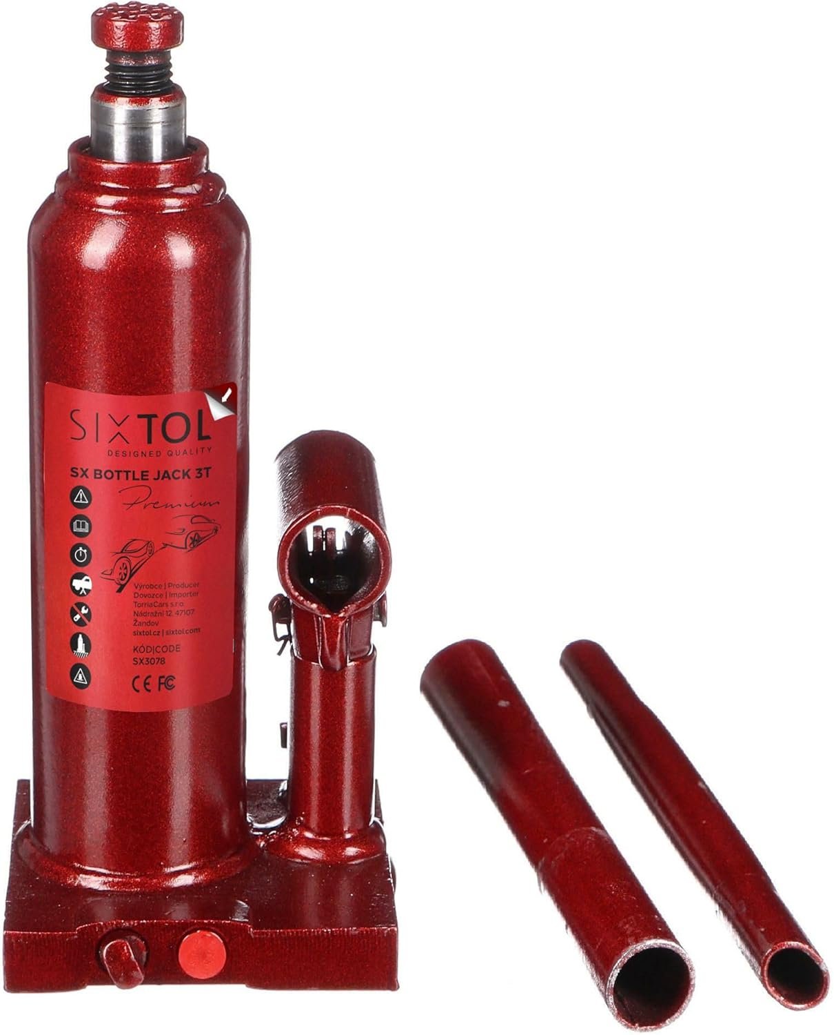 SIXTOL botella premium 3 toneladas construcción totalmente soldada