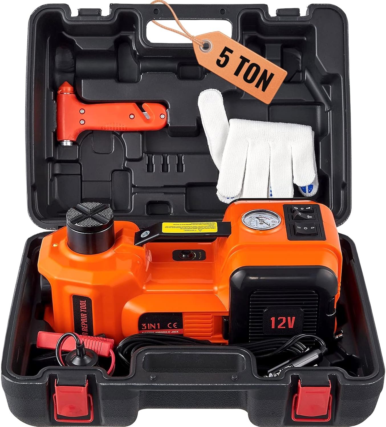 VEVOR gato eléctrico 5T 155-450 mm 12V