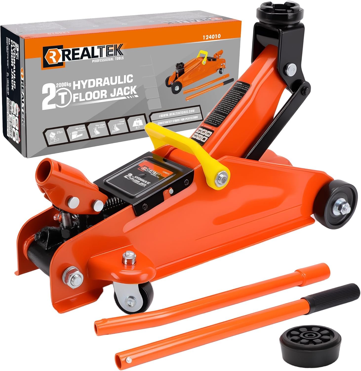 REALTEK Gato hidráulico 2 toneladas 135-340 mm