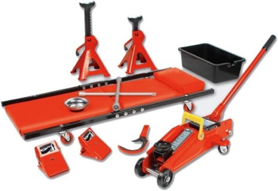 Mannesmann M00350 kit 10 piezas con gato y caballetes TÜV/GS