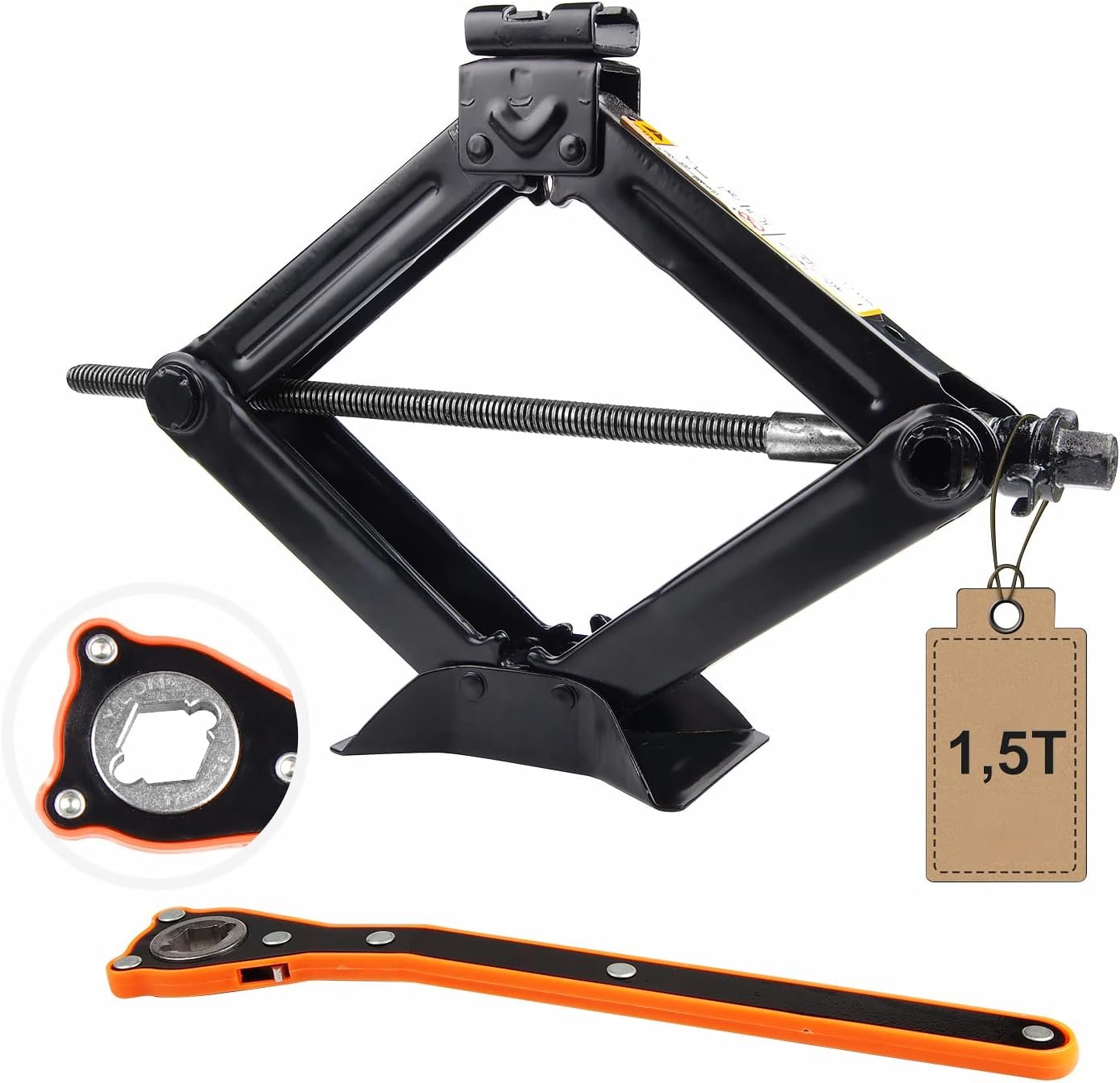 EXLECO gato de tijera 1,5 toneladas 100 a 385 mm