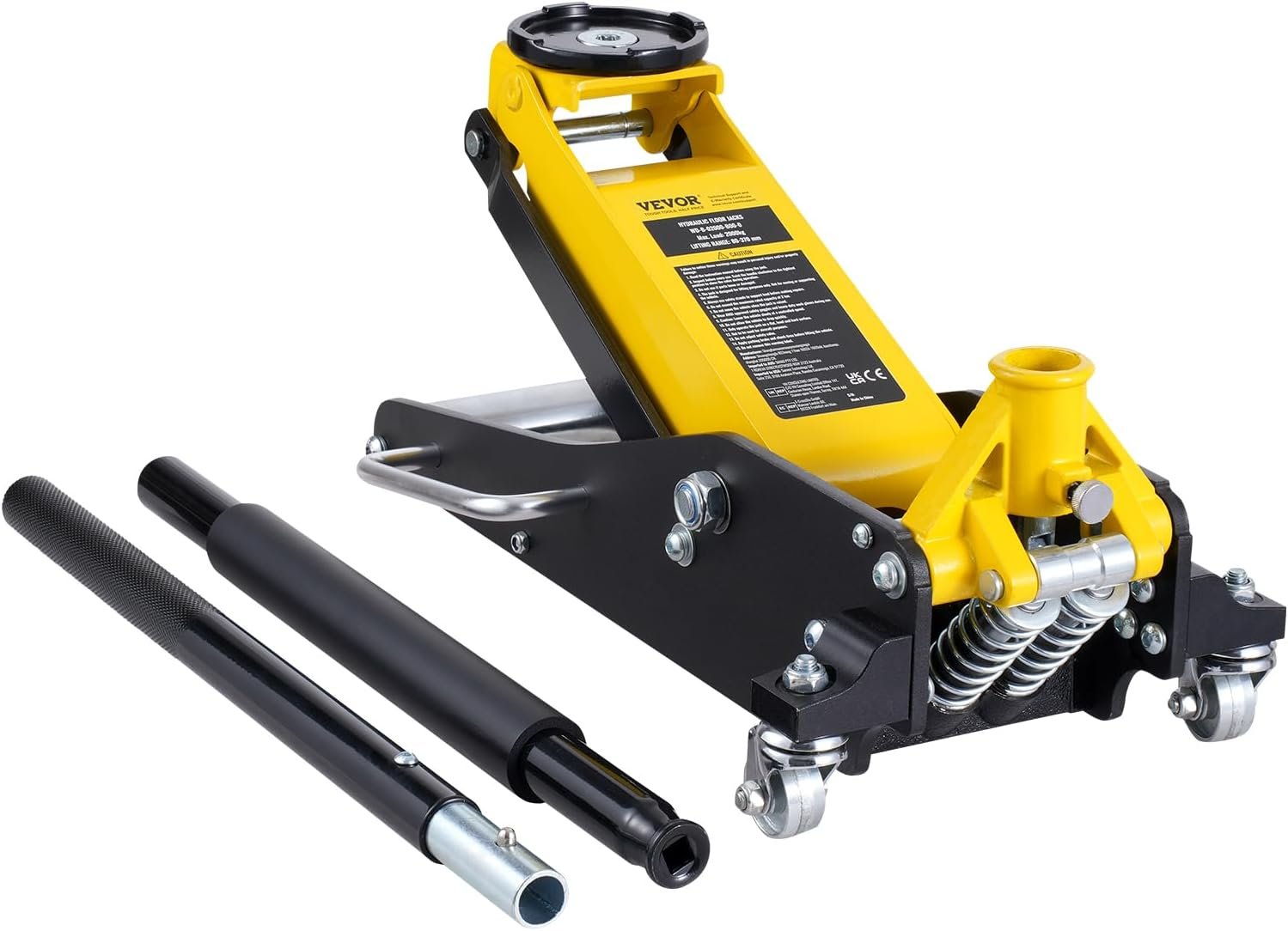 Gato extra bajo 2T VEVOR de aluminio con doble pistón (80–370 mm)