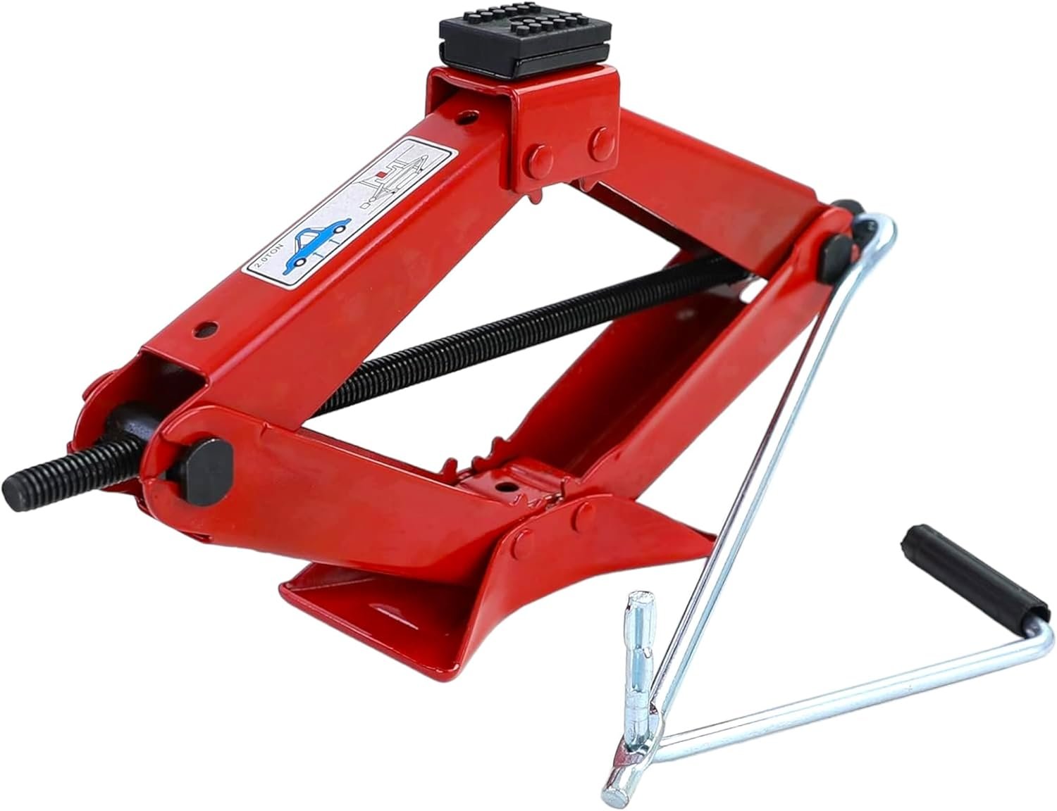 COSHANO gato de tijera portátil reforzado universal 1 tonelada rojo