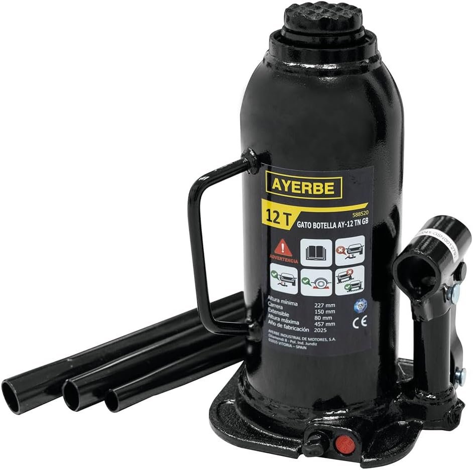 Gato de botella 12 toneladas MAESTRO FERRETERO 227–457 mm