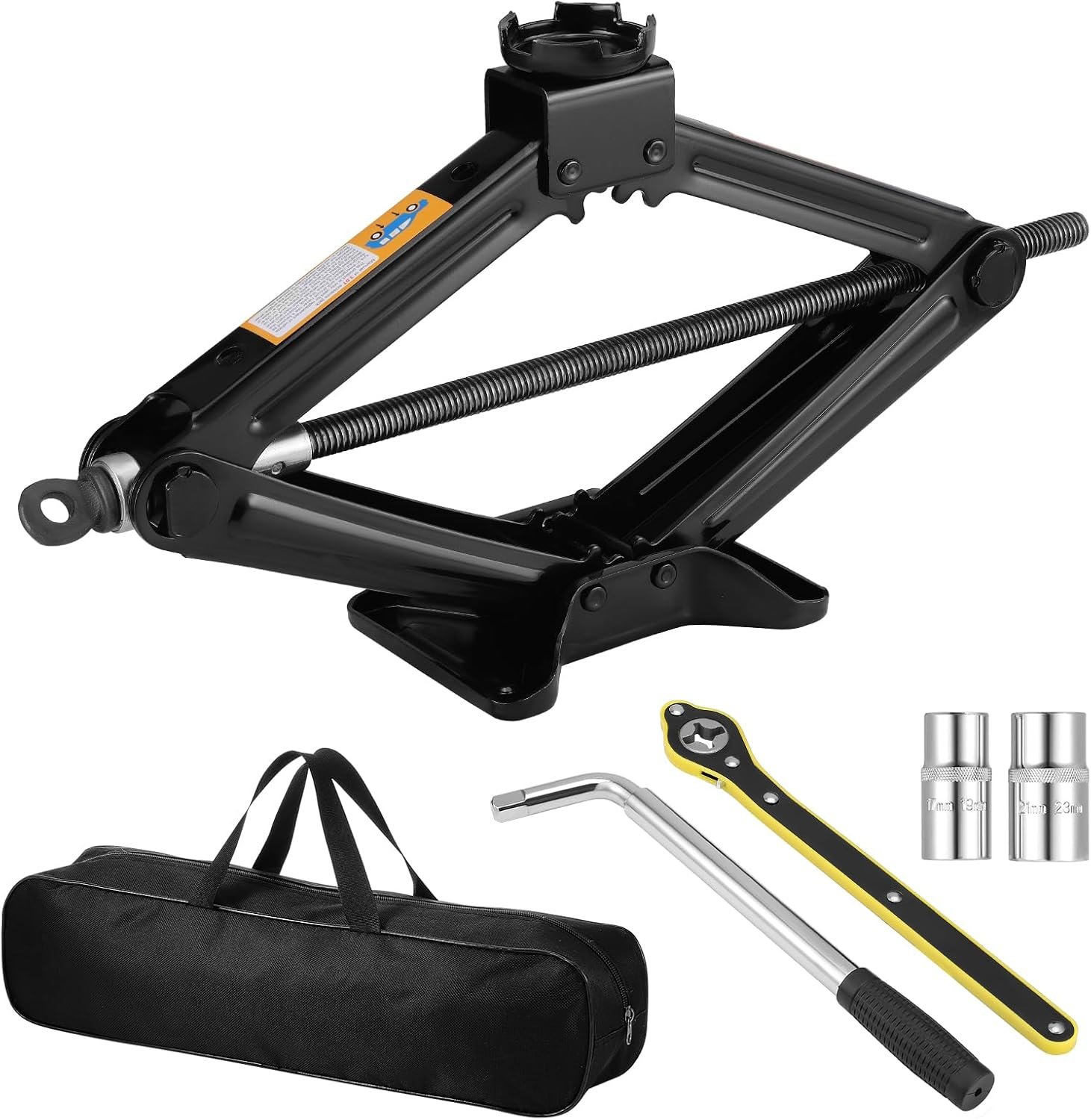 eROOSY gato de tijera 3 toneladas 110-440 mm con llave de carraca y llaves