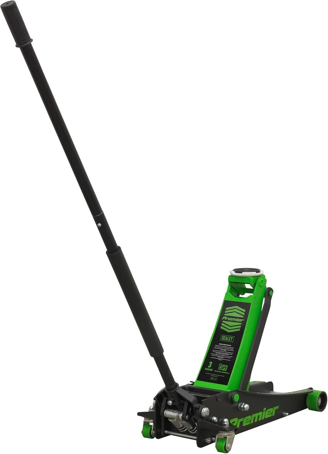 Gato hidráulico de perfil bajo 3T Sealey 100–533 mm con elevación rápida tipo cohete