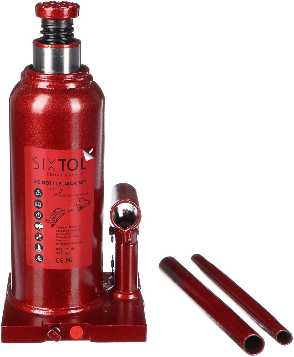 Gato hidráulico de botella 10 toneladas SIXTOL Premium 10T