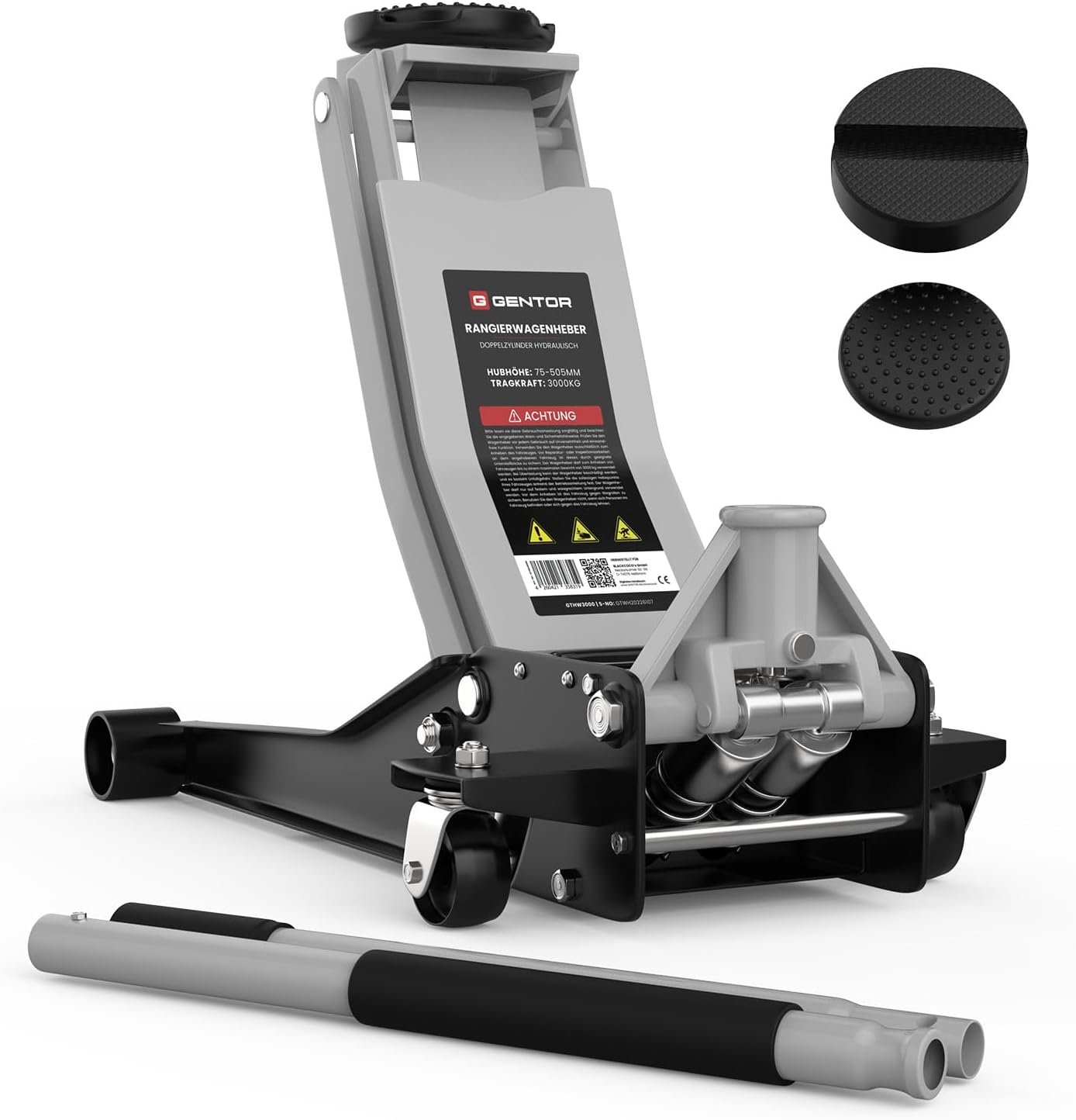 Gato perfil bajo 3T GENTOR 75–505 mm con dos almohadillas de goma