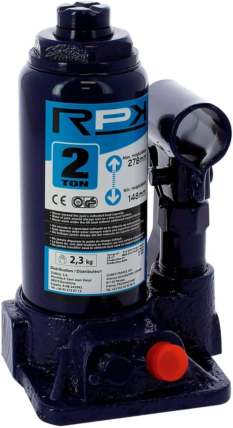 S SUMEX Gato Hidráulico de Botella para Coche de 2 Toneladas 148-278 mm